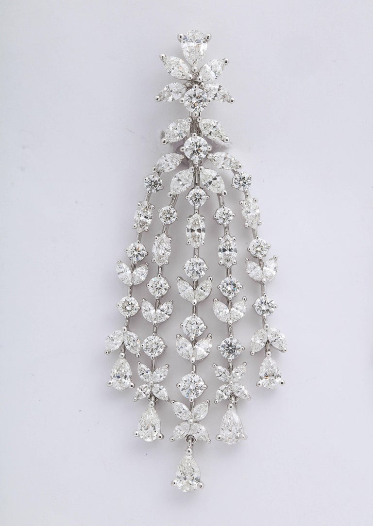 Diamond Chandelier Dangle Earrings For Sale at 1stDibs