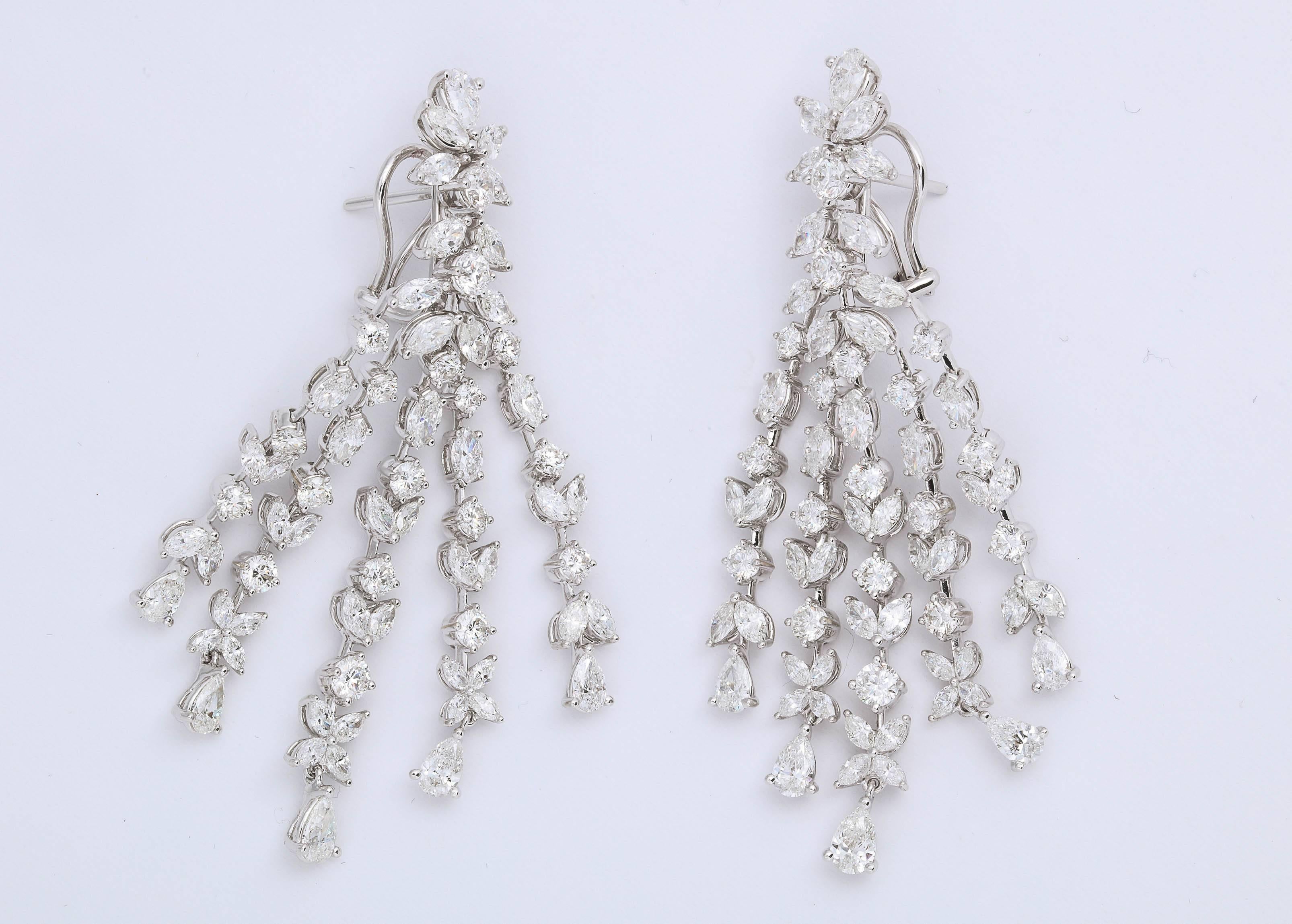 Women's Diamond Chandelier Dangle Earrings For Sale