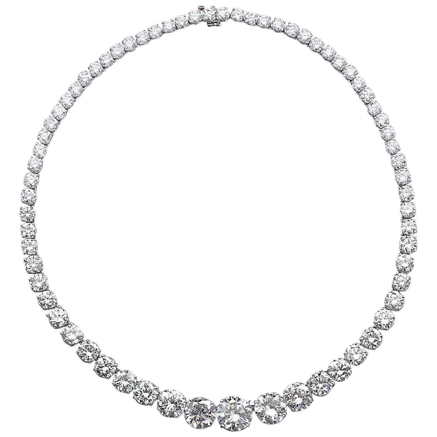 Grand Diamond Rivière Necklace at 1stDibs | riviere necklace price
