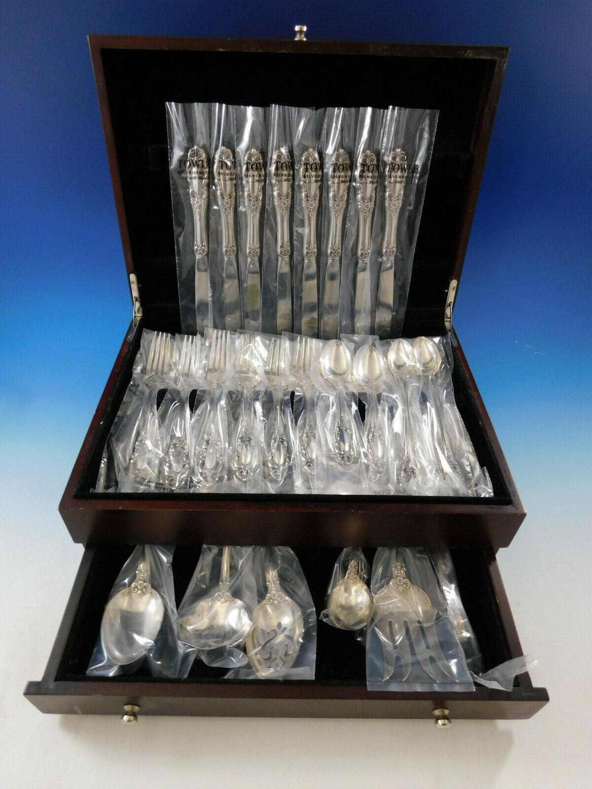 New, unused Grand Duchess by Towle Sterling Silver Flatware set - 46 pieces. This set includes:

 8 knives, 9 1/4