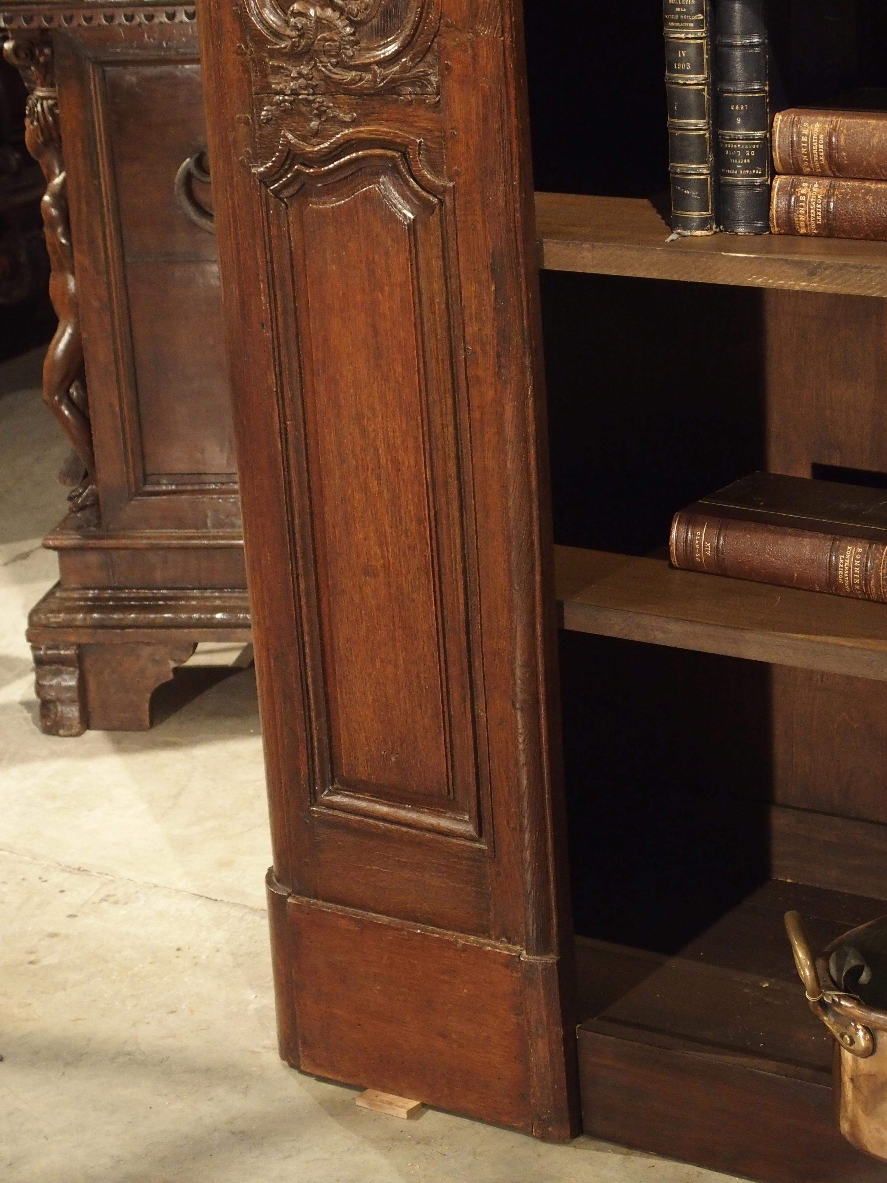 Hand-Carved Grand Early 18th Century French Regence Bibliotheque in Carved Oak