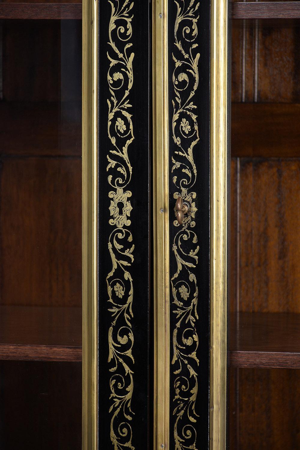 Grand Ebonized 19th Century French Louis XVI-Style Bookcase 6