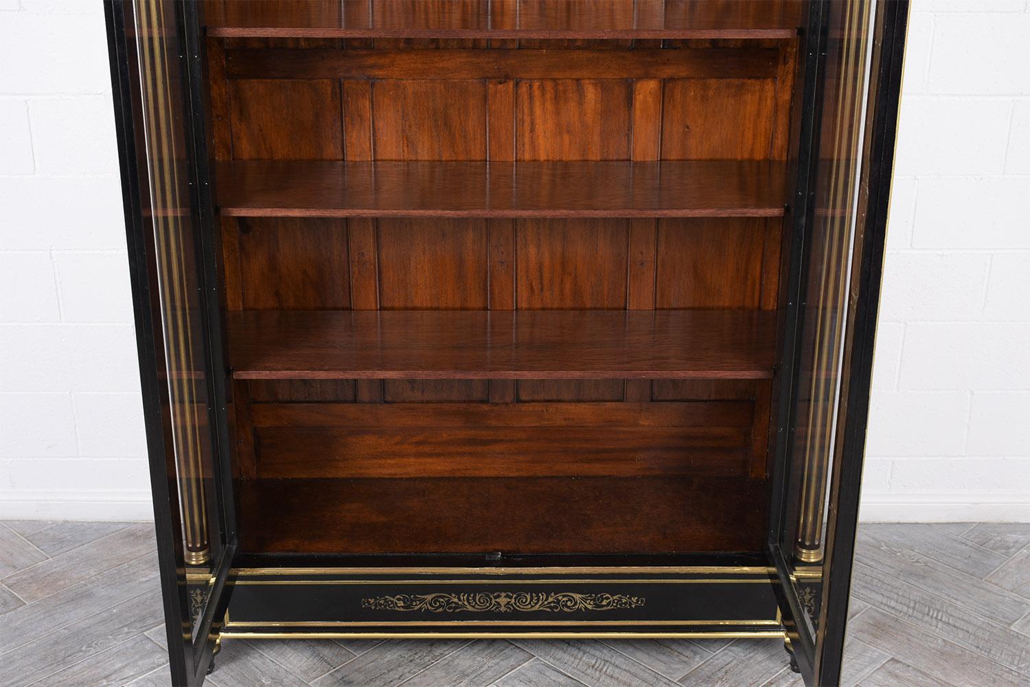 Grand Ebonized 19th Century French Louis XVI-Style Bookcase 3