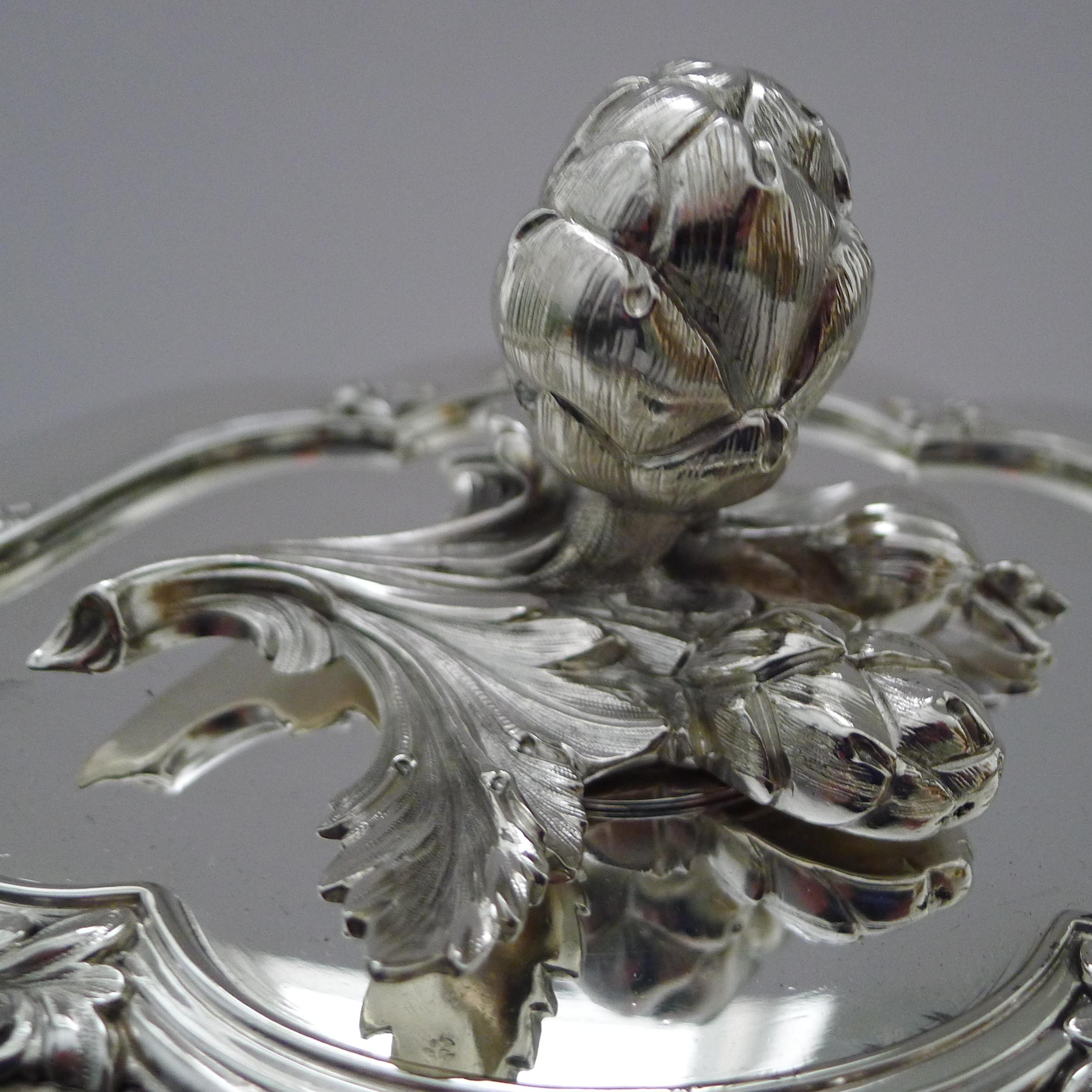 Plaqué argent Plat à dîner en métal argenté Grand Elkington / Chafing, 1853 en vente