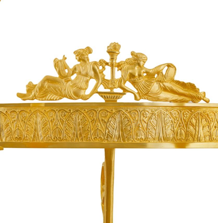 Gran Araña Estilo Imperio Chapada en Oro de 24K Dorado en venta