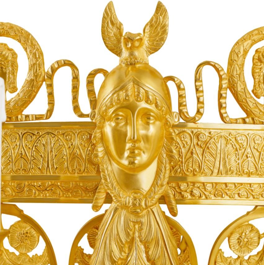 Gran Araña Estilo Imperio Chapada en Oro de 24K en Bueno estado para la venta en Warsaw, PL
