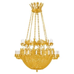 Lampadario stile Grande Impero placcato oro 24 carati