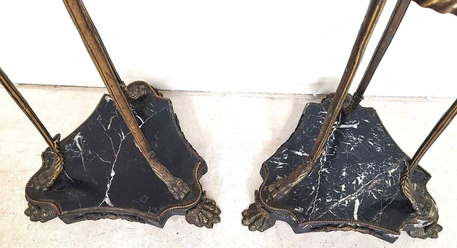 Grand Entrance Italian Brass Griffins & Marble Display Stands, a Pair For Sale 5