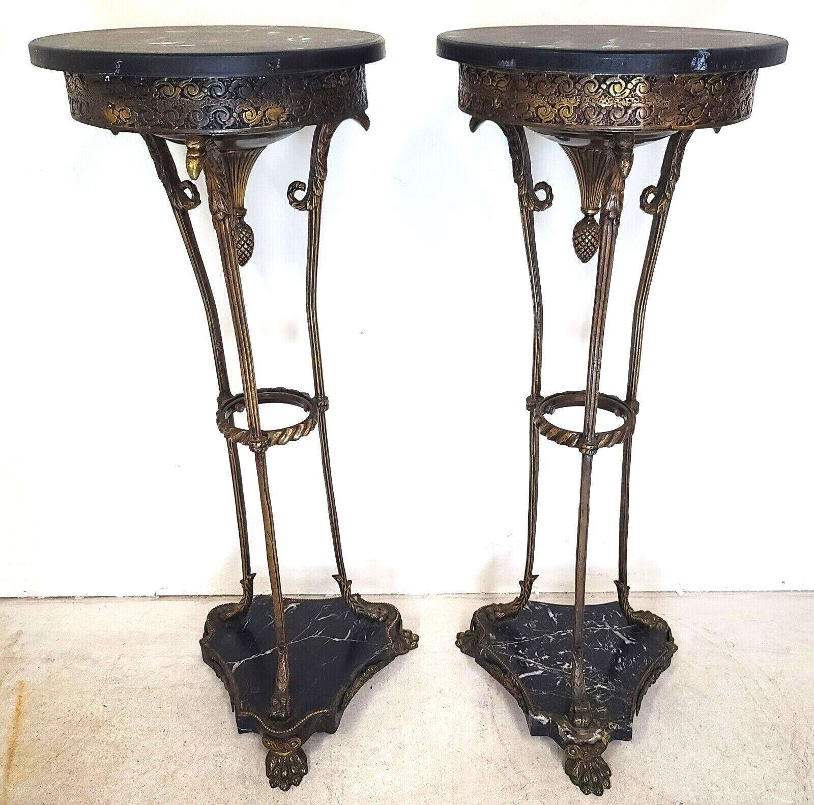 Grand Entrance Italian Brass Griffins & Marble Display Stands, a Pair For Sale 6