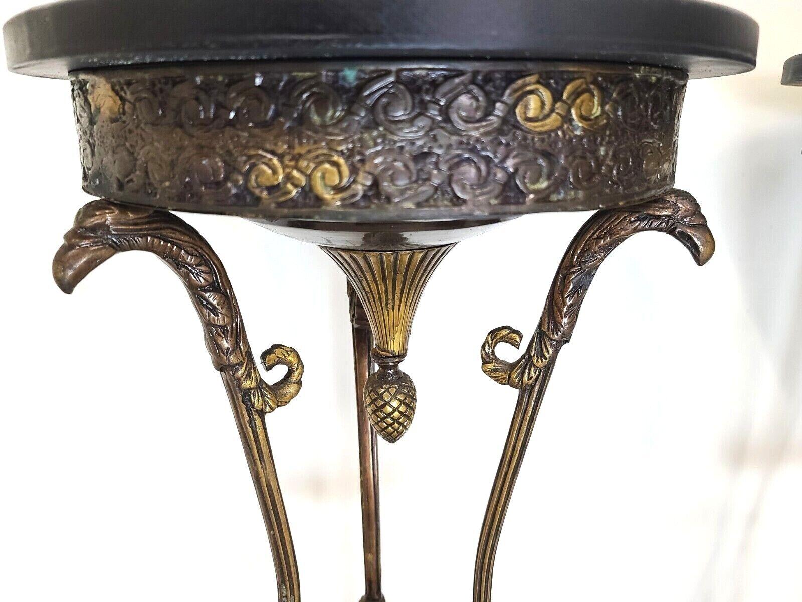For FULL item description be sure to click on CONTINUE READING at the bottom of this listing.

Offering one of our recent palm beach estate fine furniture acquisitions of a
set of 2 antique grand entrance Italian solid brass griffins & marble