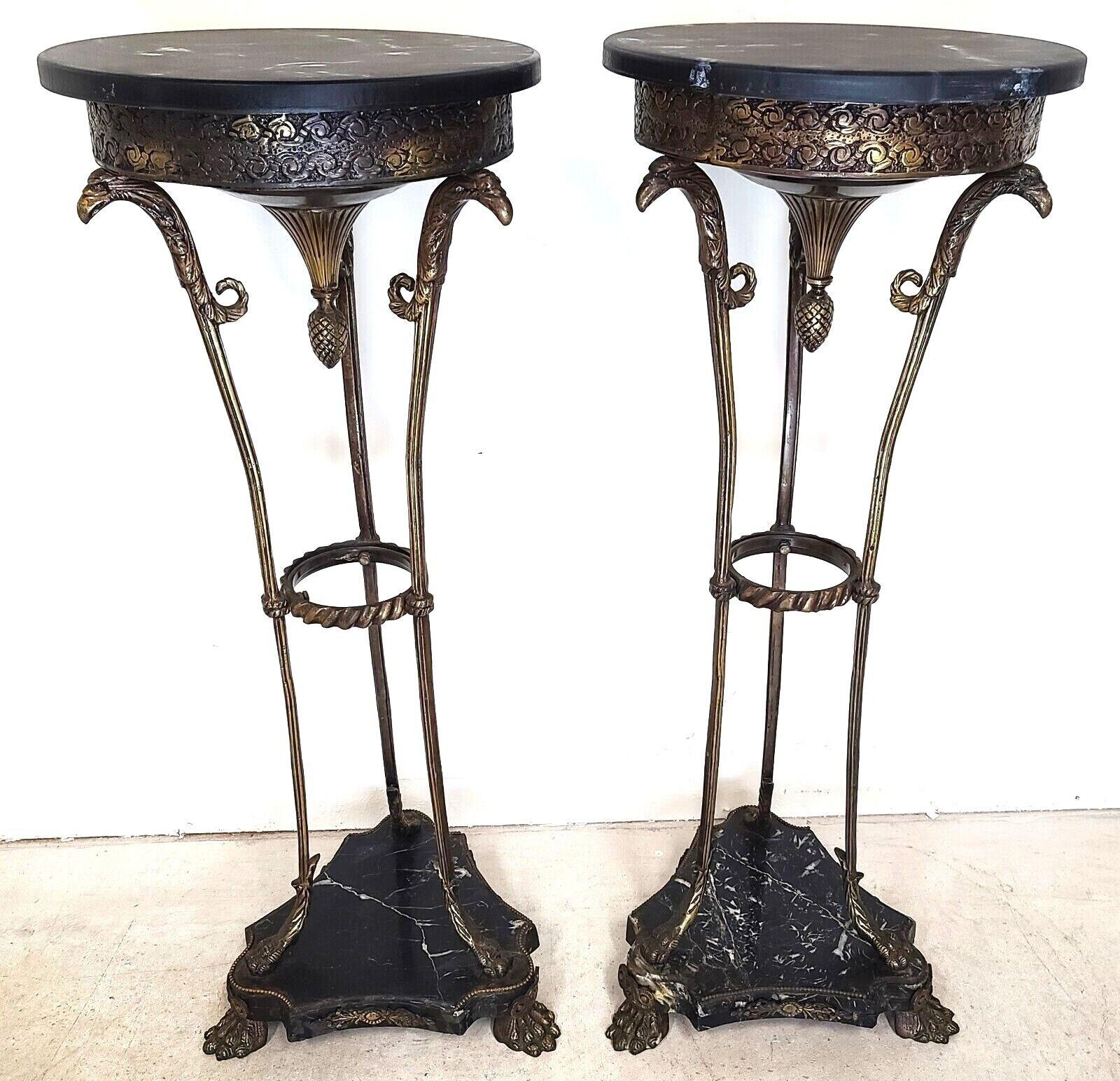 Grand Entrance Italian Brass Griffins & Marble Display Stands, a Pair For Sale 3