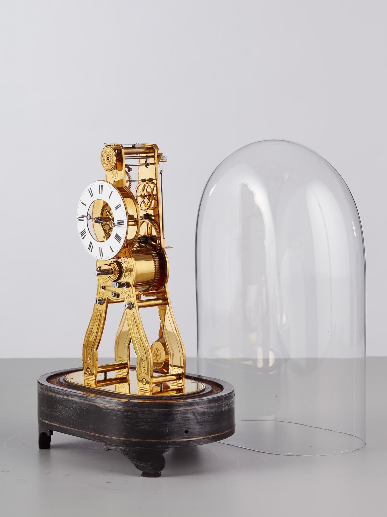 Français Horloge squelette de grande exposition  en vente