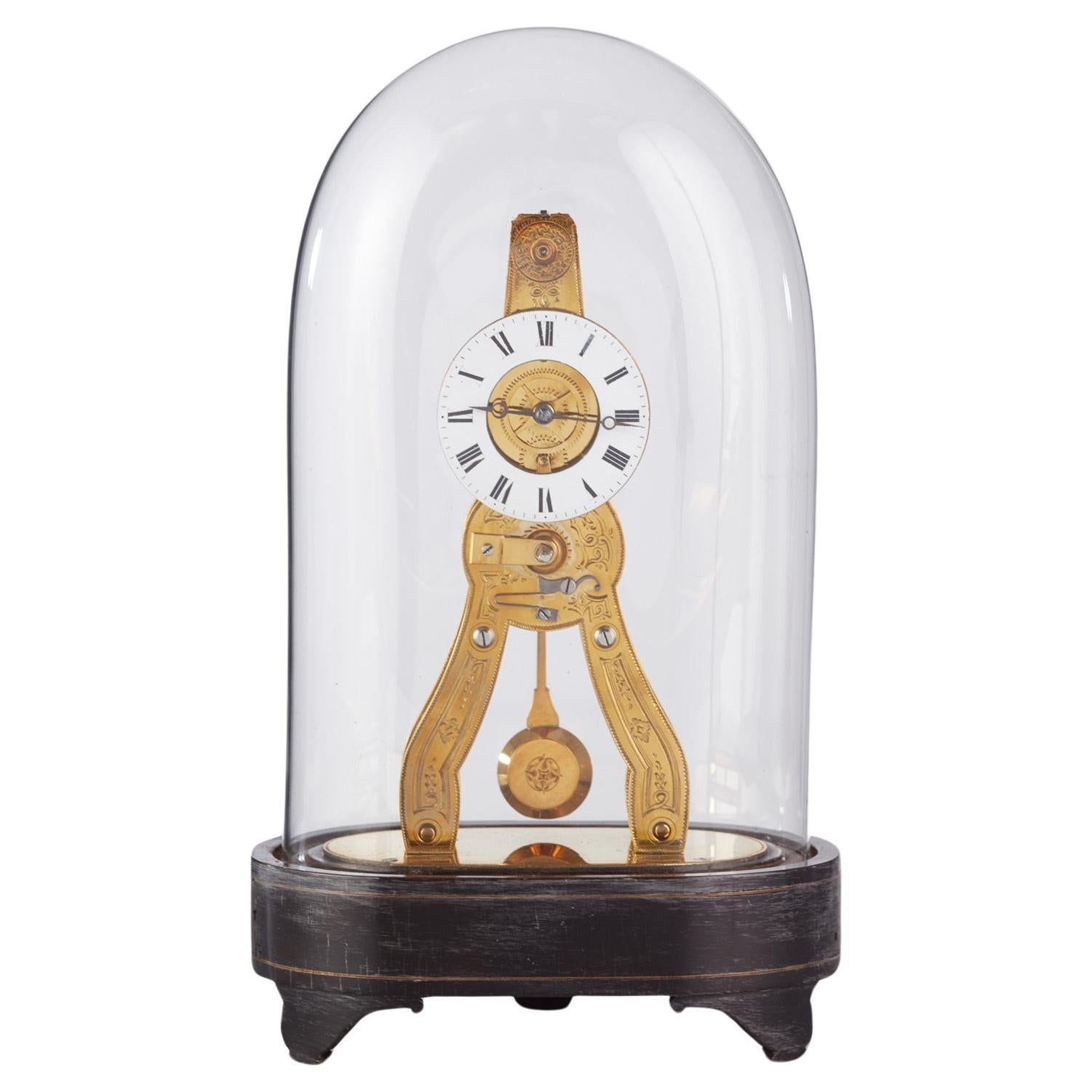 Grand Exhibition Skeleton Clock  For Sale