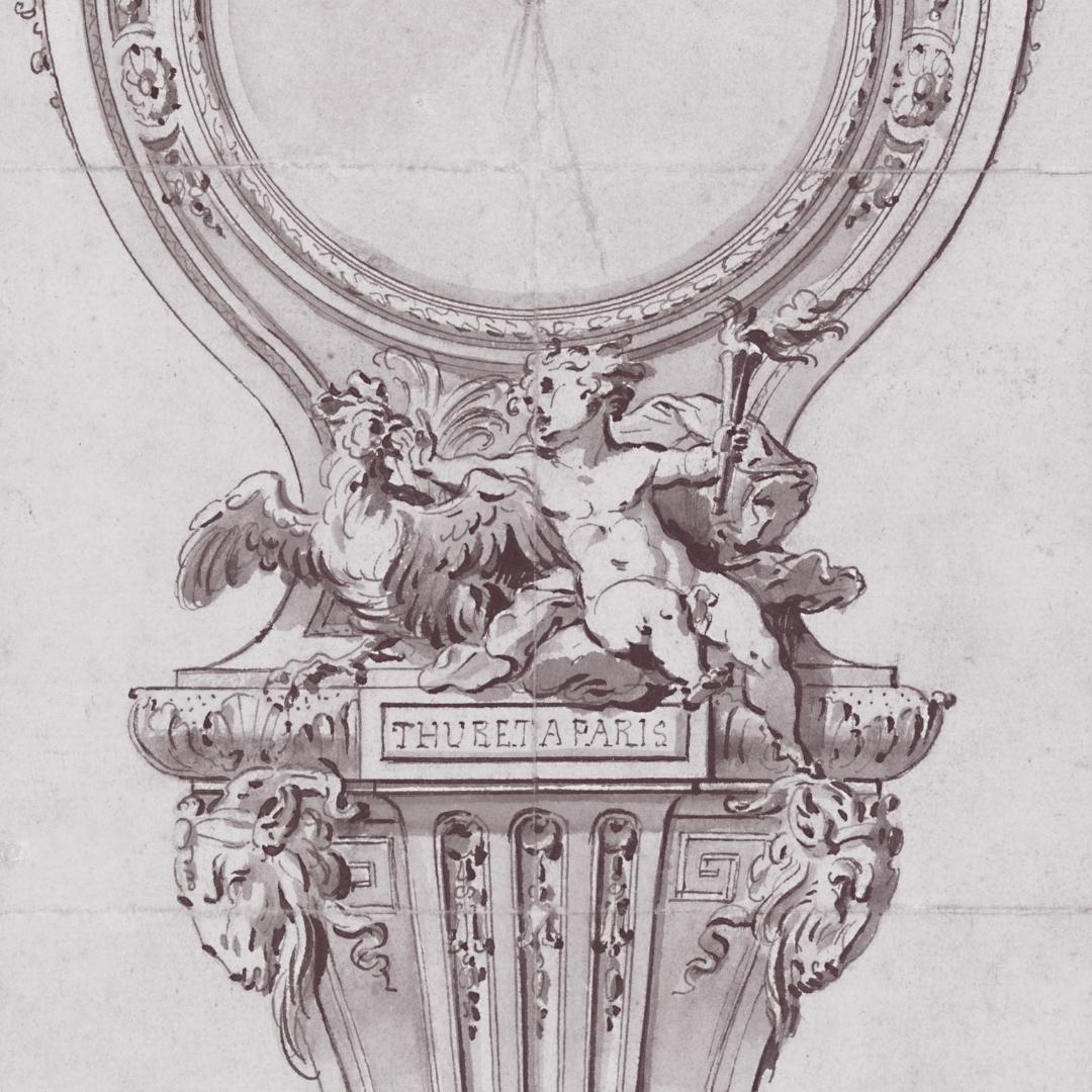 Grande horloge figurative de Cartel, d'après un designs de Gilles-Marie Oppenord en vente 4