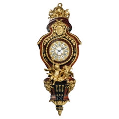 Vintage Grand Figural Cartel Clock, After a Design by Gilles-Marie Oppenord