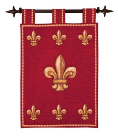Grand Fleur de Lys Loom Woven Tapestry - 2'4" x 1'6"