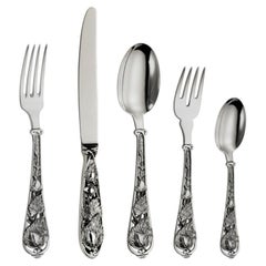 "Grand Forest" 5-teiliges Besteckset aus 925er Sterling Silber mit Kasten - Judaica