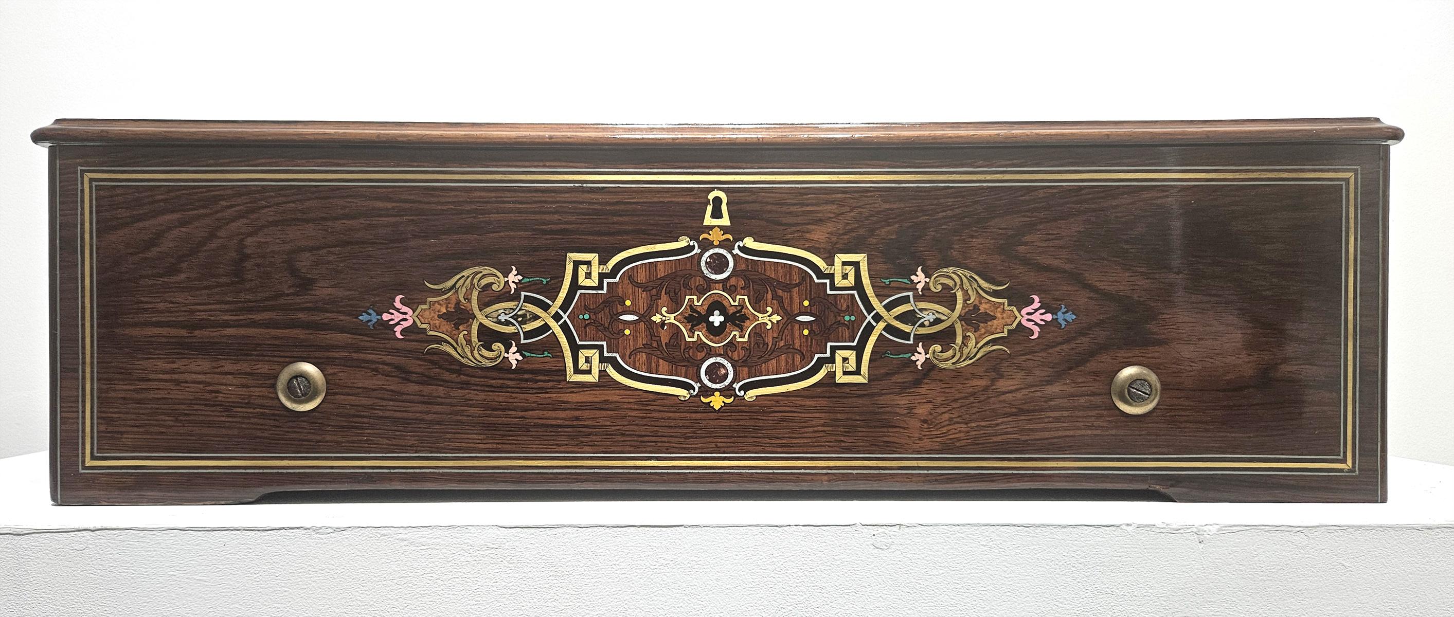 Gran Formato Cuatro Obertura Caja de música antigua de cilindro de Nicole Freres, c. 1865 en venta 8