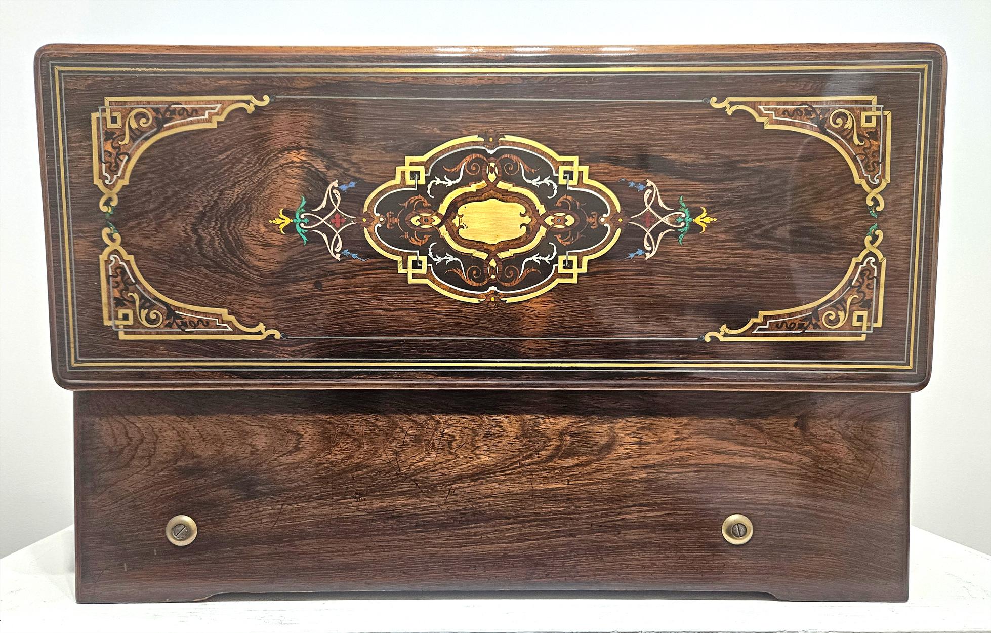 Gran Formato Cuatro Obertura Caja de música antigua de cilindro de Nicole Freres, c. 1865 en venta 13