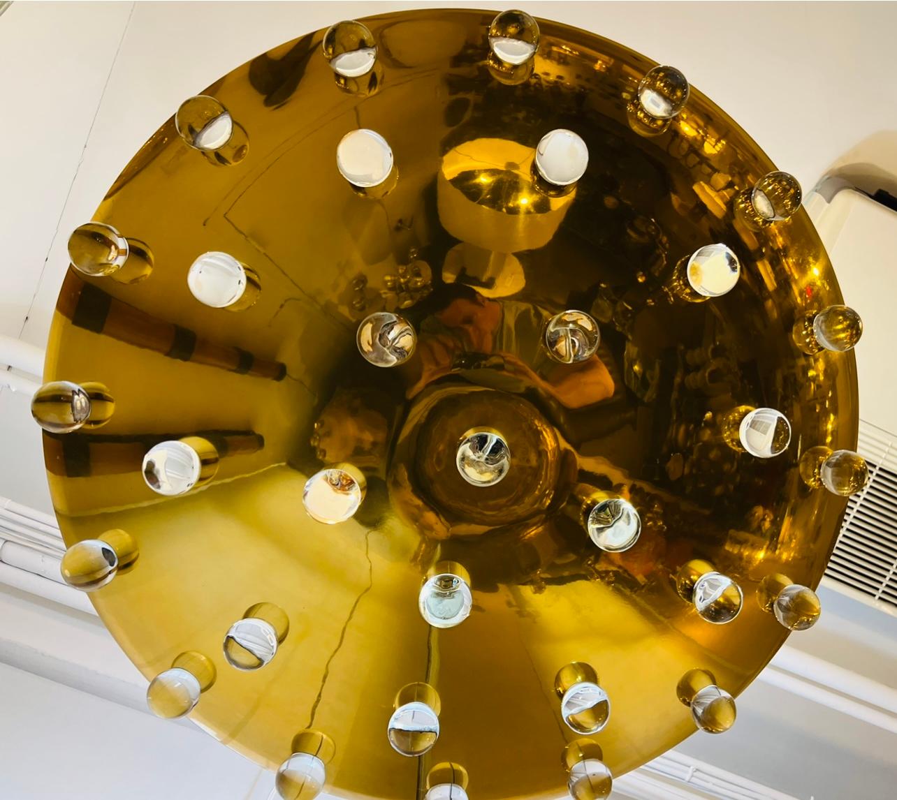 Gran Lámpara de Techo de Cristal Francesa de los Años 60, Mediados de Siglo Moderno de mediados de siglo en venta