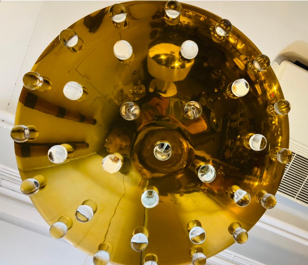 Gran Lámpara de Techo de Cristal Francesa de los Años 60, Mediados de Siglo Francés en venta