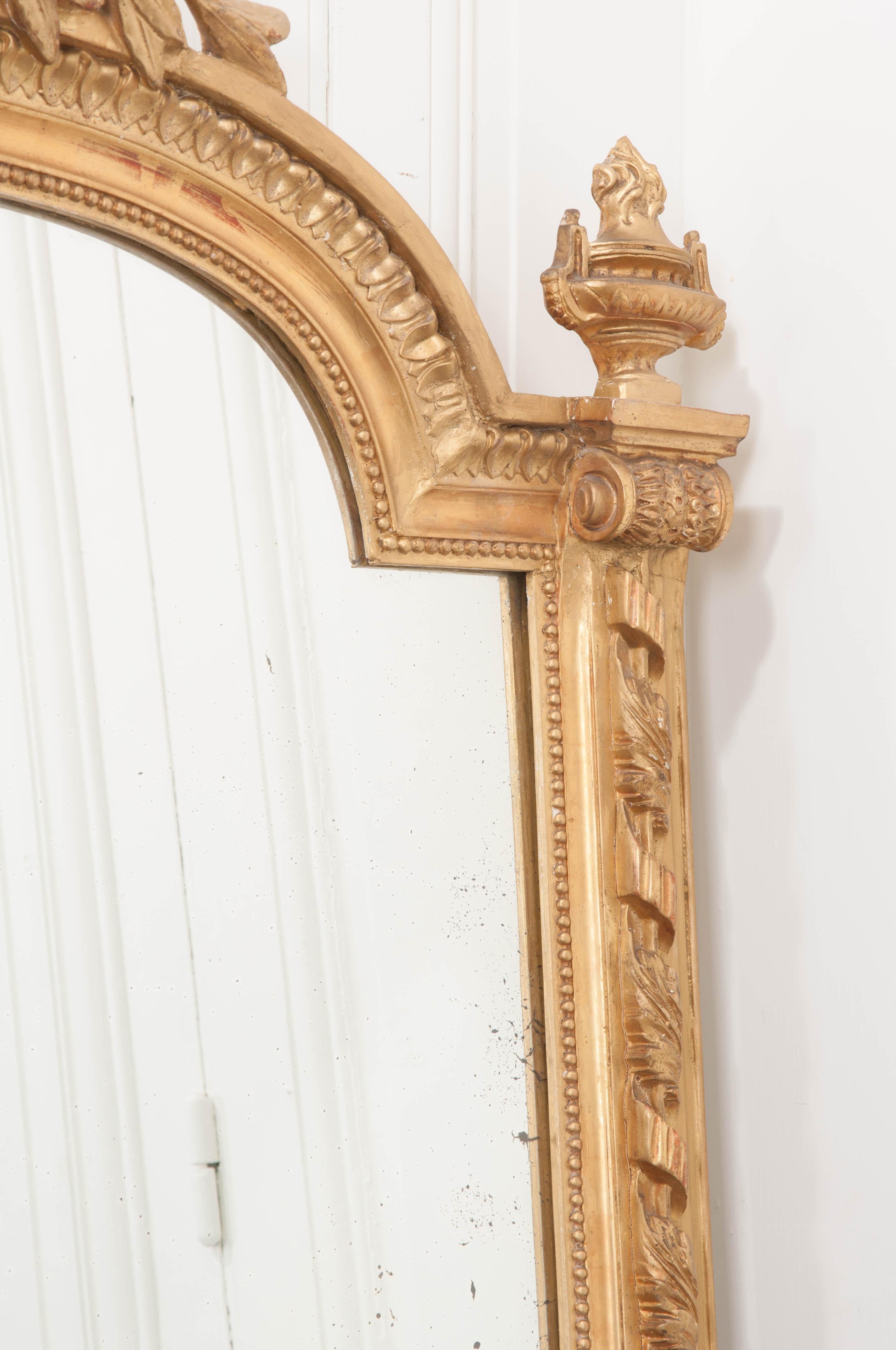 Grand French 19th Century Giltwood Mantle Mirror 2