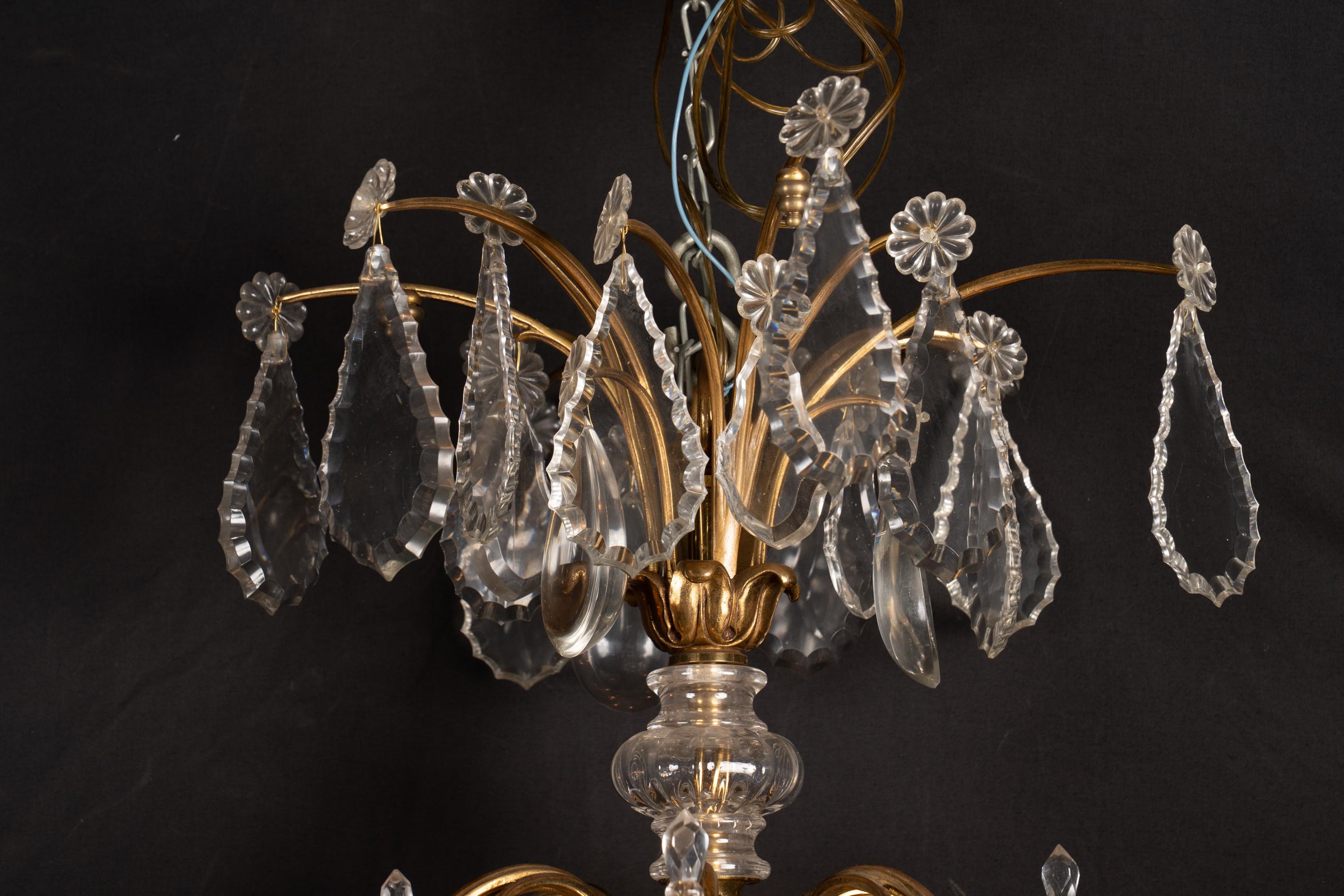 Grand French 19th Century Louis XV Bronze d’Ore and Crystal Chandelier For Sale 3