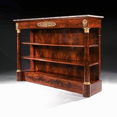 Grand French Empire Mahogany Gilt Bronze Mounted Console Table