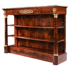 Grand French Empire Mahogany Gilt Bronze Mounted Console Table