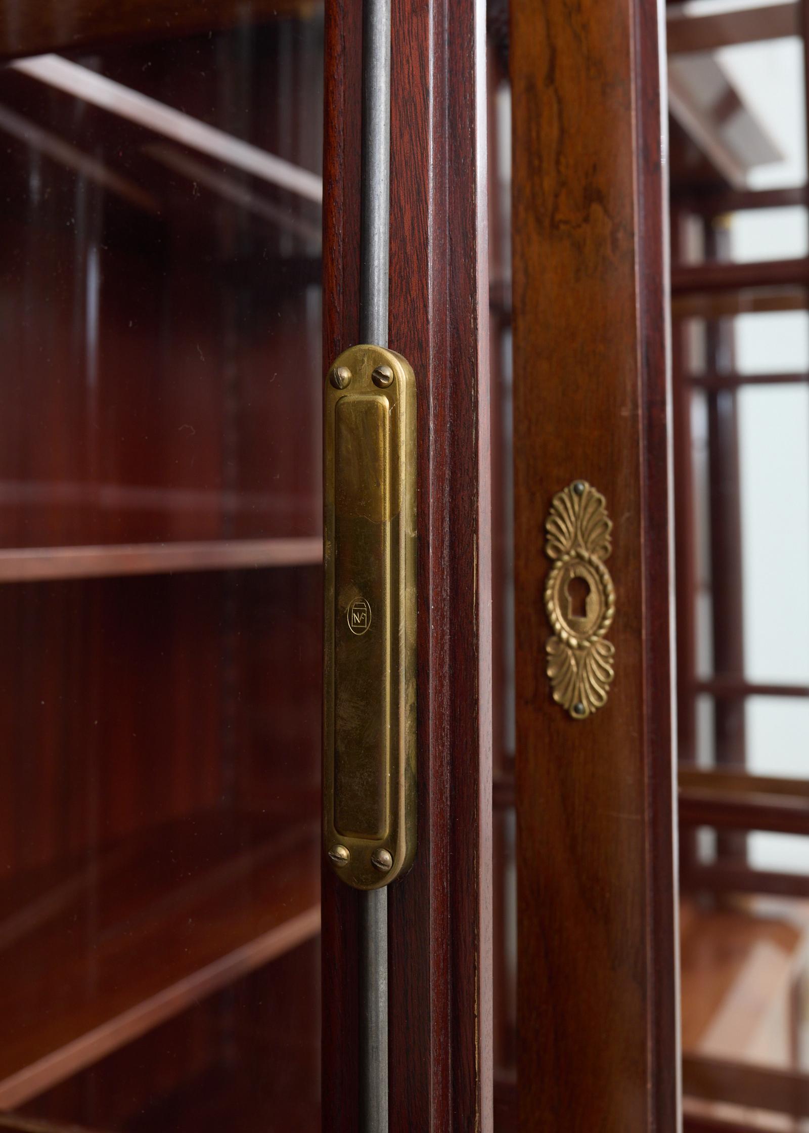 Grand French Empire Style Bronze Mahogany Bibliotheque Bookcase For Sale 13