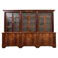 Bibliotheque-Bücherregal aus Bronze-Mahagoni im Grand French Empire-Stil