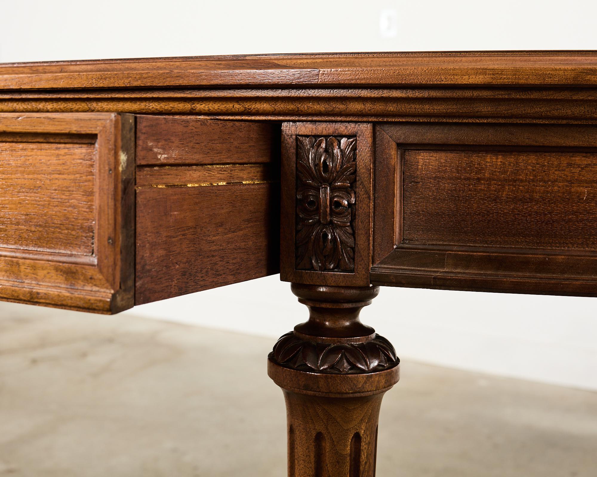 Grand French Louis XVI Style Mahogany Demilune Console Server For Sale 7
