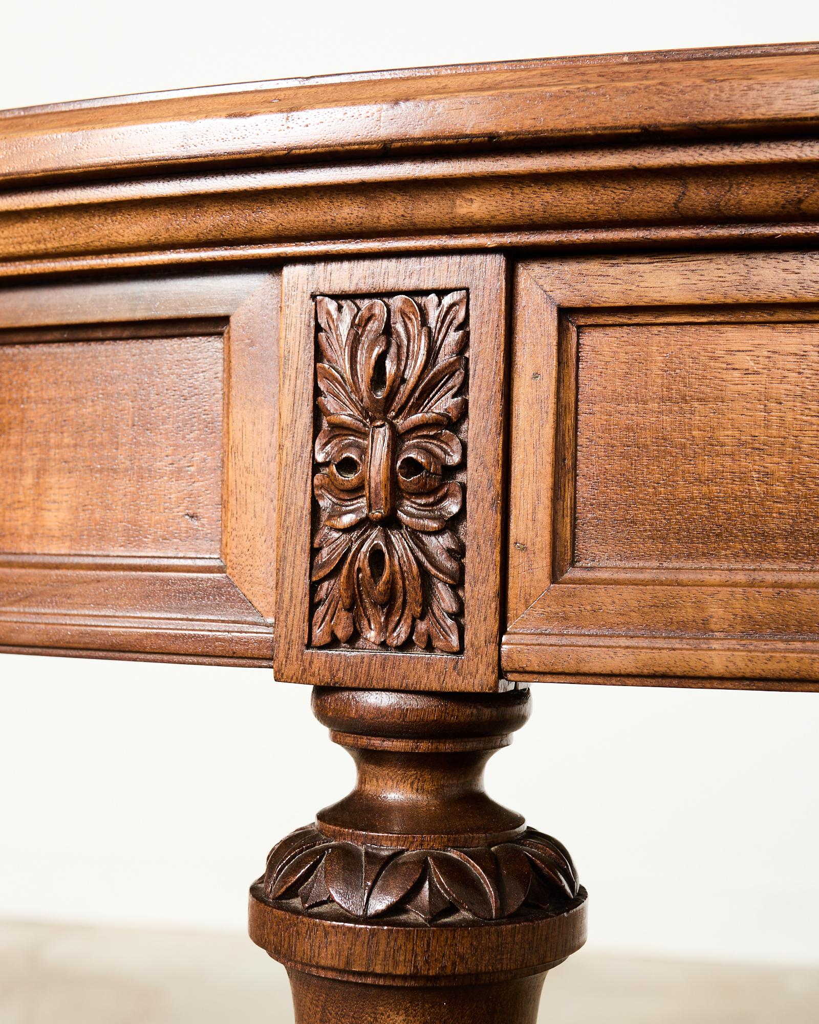 Grand French Louis XVI Style Mahogany Demilune Console Server For Sale 12