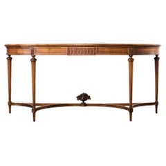 Grand French Louis XVI Style Mahogany Demilune Console Server