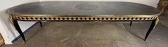 Grand French Louis XVI–Style Oval Dining Table with Gilt Pierced Apron