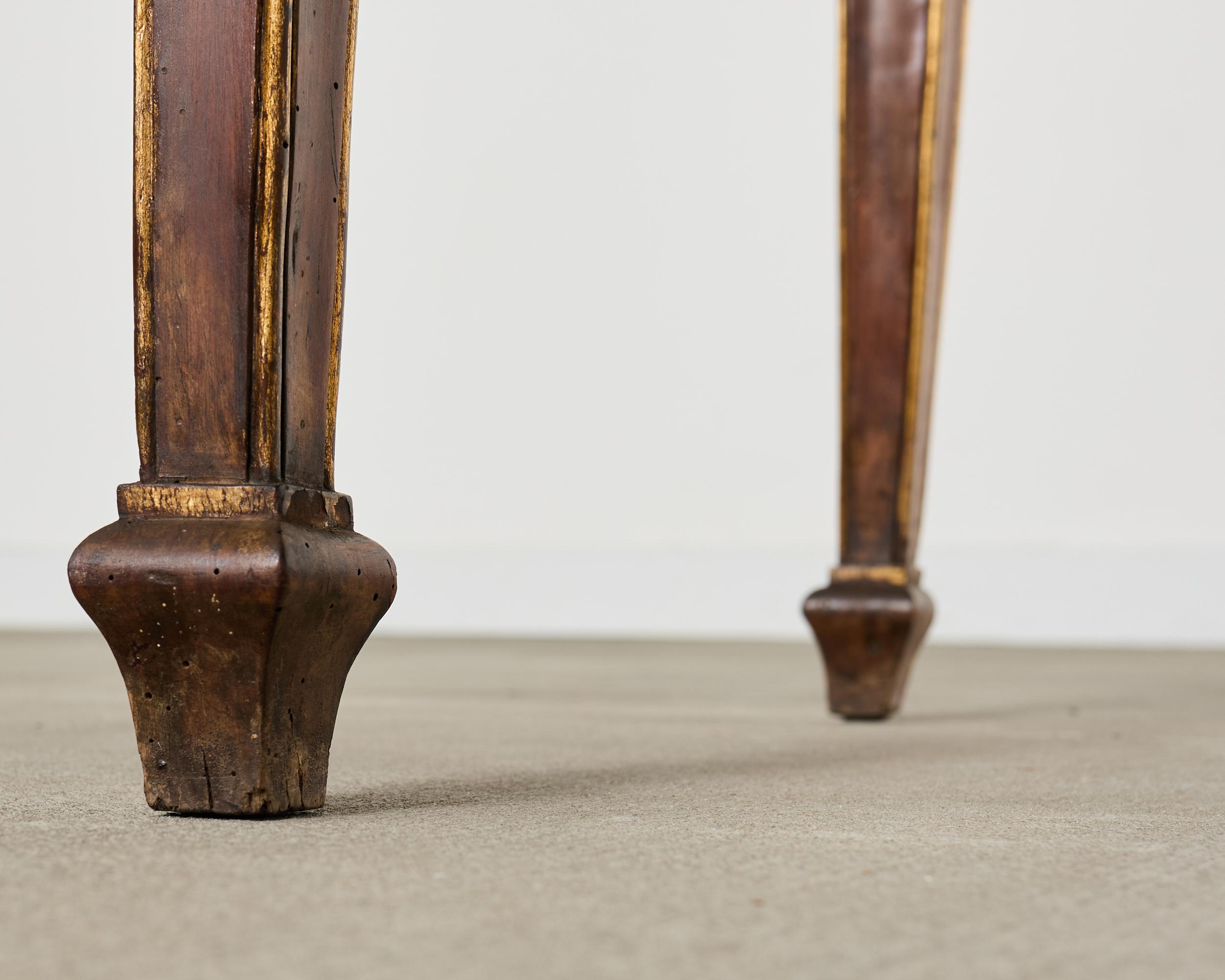 Grand French Neoclassical Marble Top Library or Console Table For Sale 11