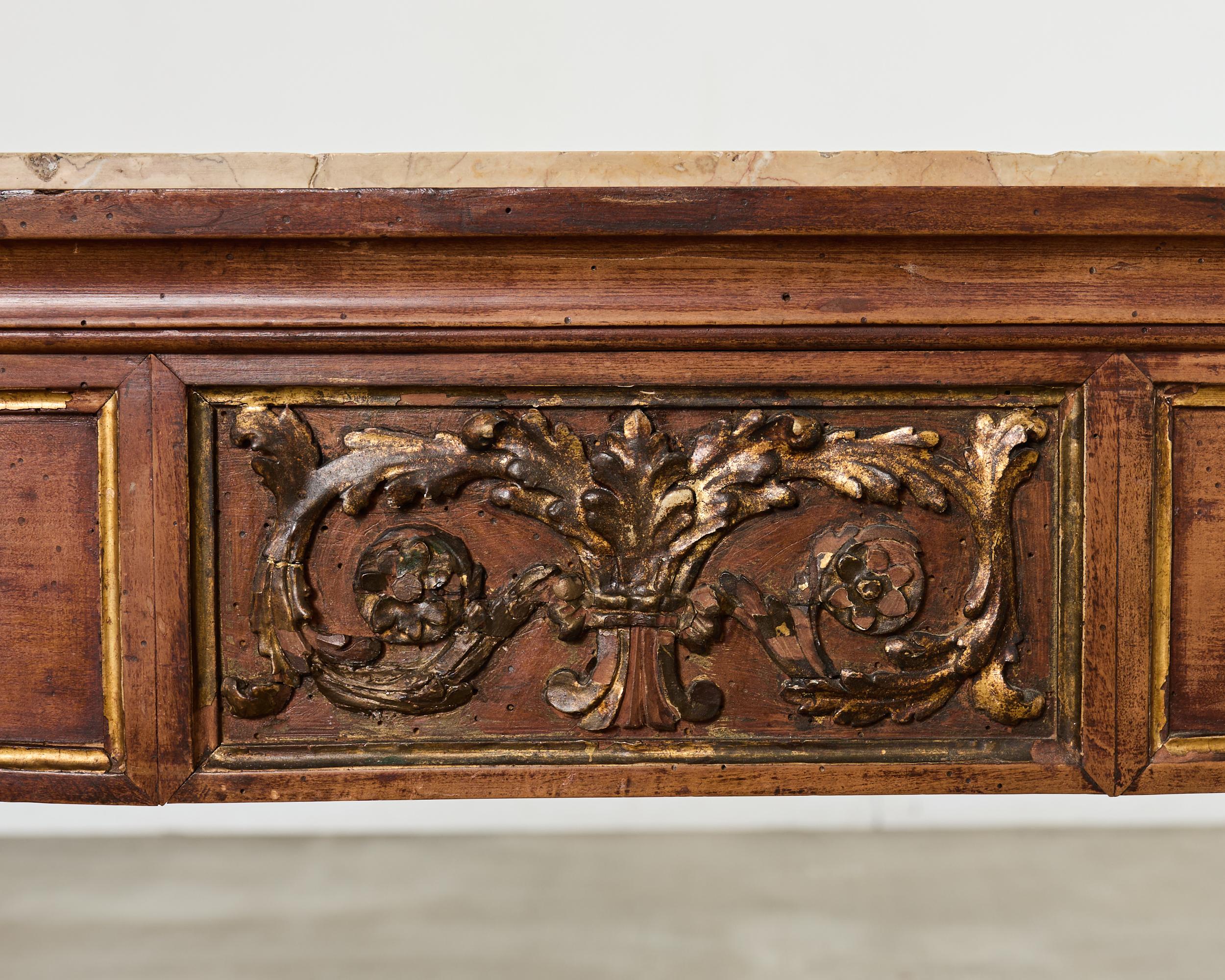 Grand French Neoclassical Marble Top Library or Console Table For Sale 4