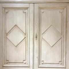 Grand Georgian-Style Painted Pine Library Cupboard or Kitchen Cabinets, C. 1920.