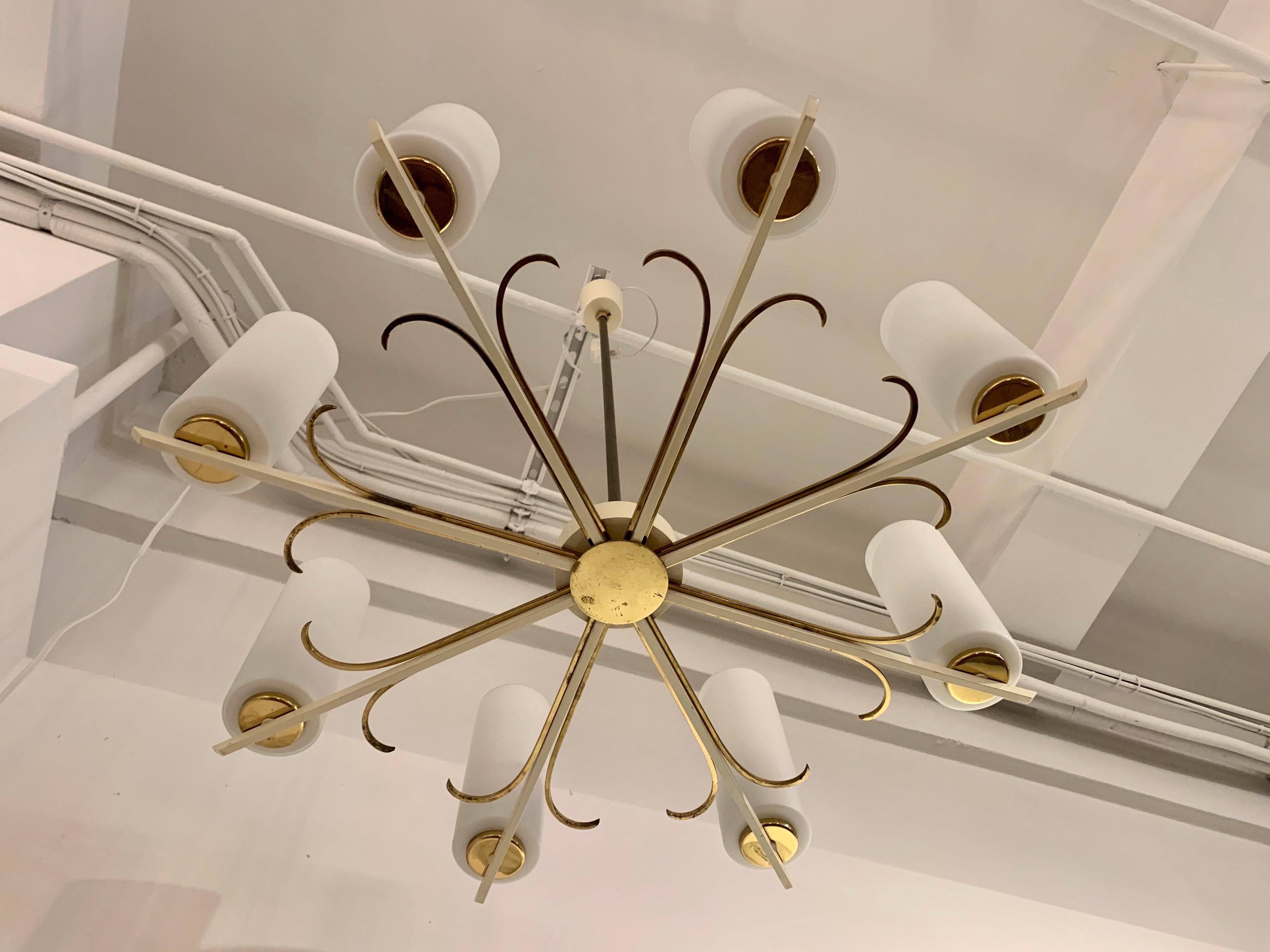 Grand German 1950s Chandelier In Good Condition For Sale In New York, NY
