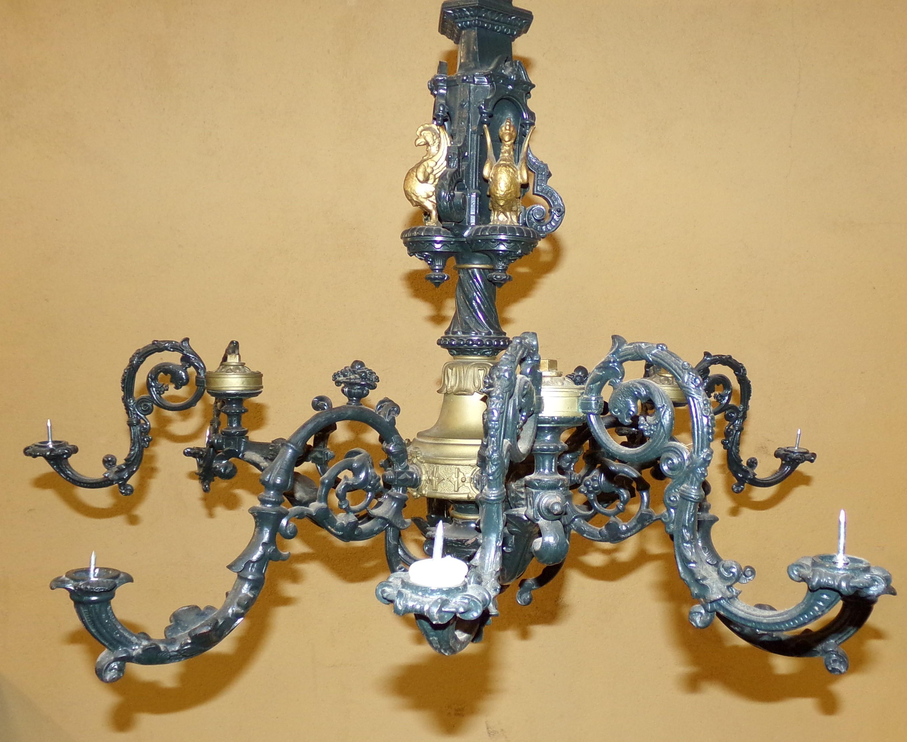 Late 19th Century Grand Gothic Revival Chandelier, circa 1880 For Sale