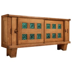 Grand Guillerme & Chambron Sideboard in Oak with Ceramic Tiles