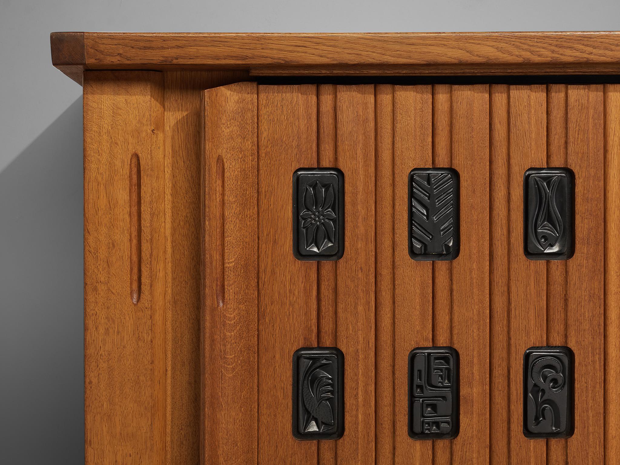 Grand Guillerme et Chambron Sideboard in Oak with Ceramic Tiles 6