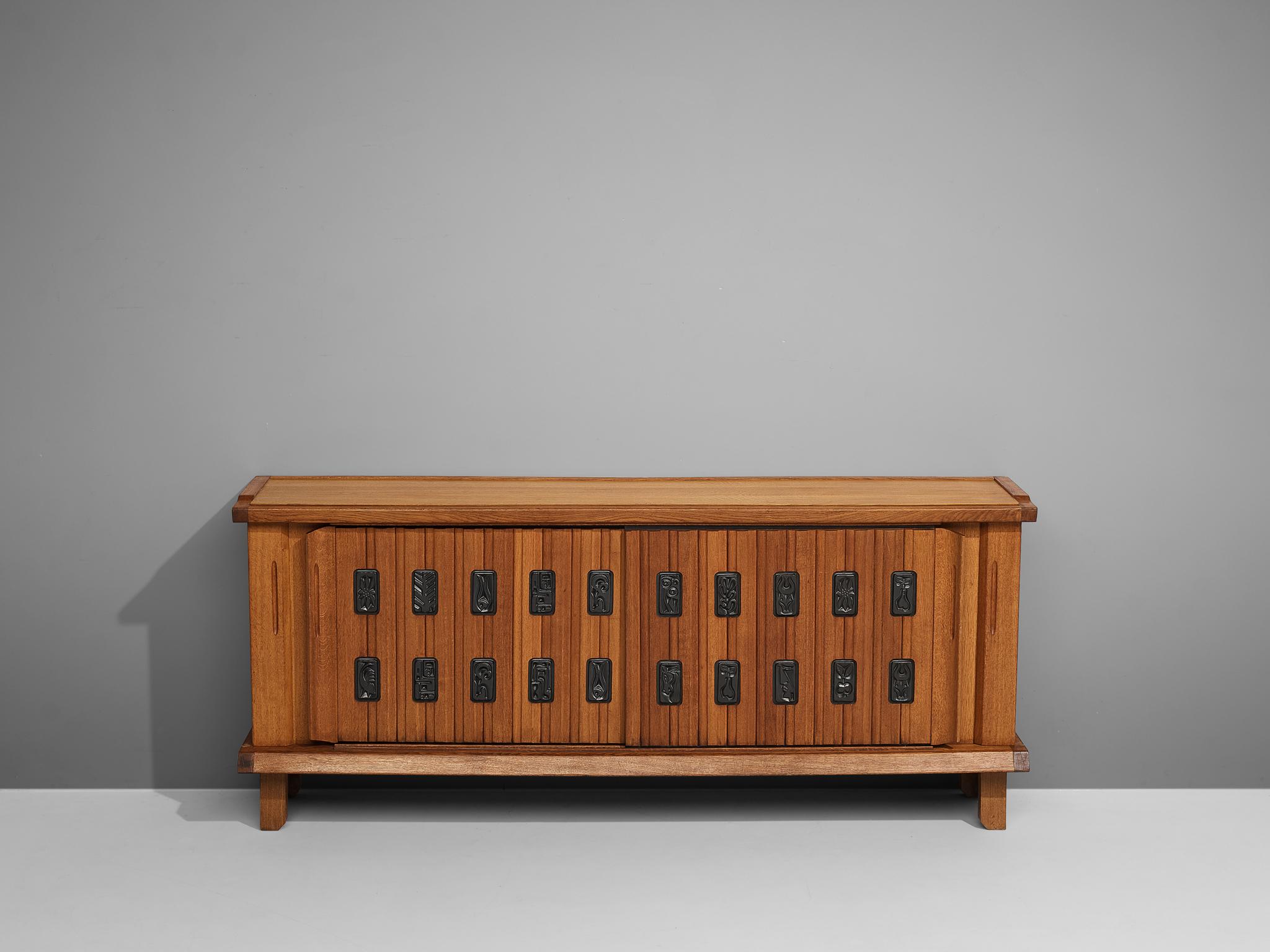 Grand Guillerme et Chambron Sideboard in Oak with Ceramic Tiles 7