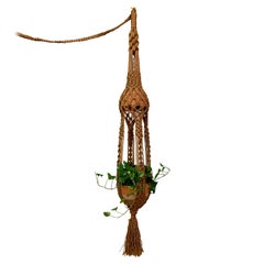 Grande lampe d'art suspendue en fibre / Jardinière