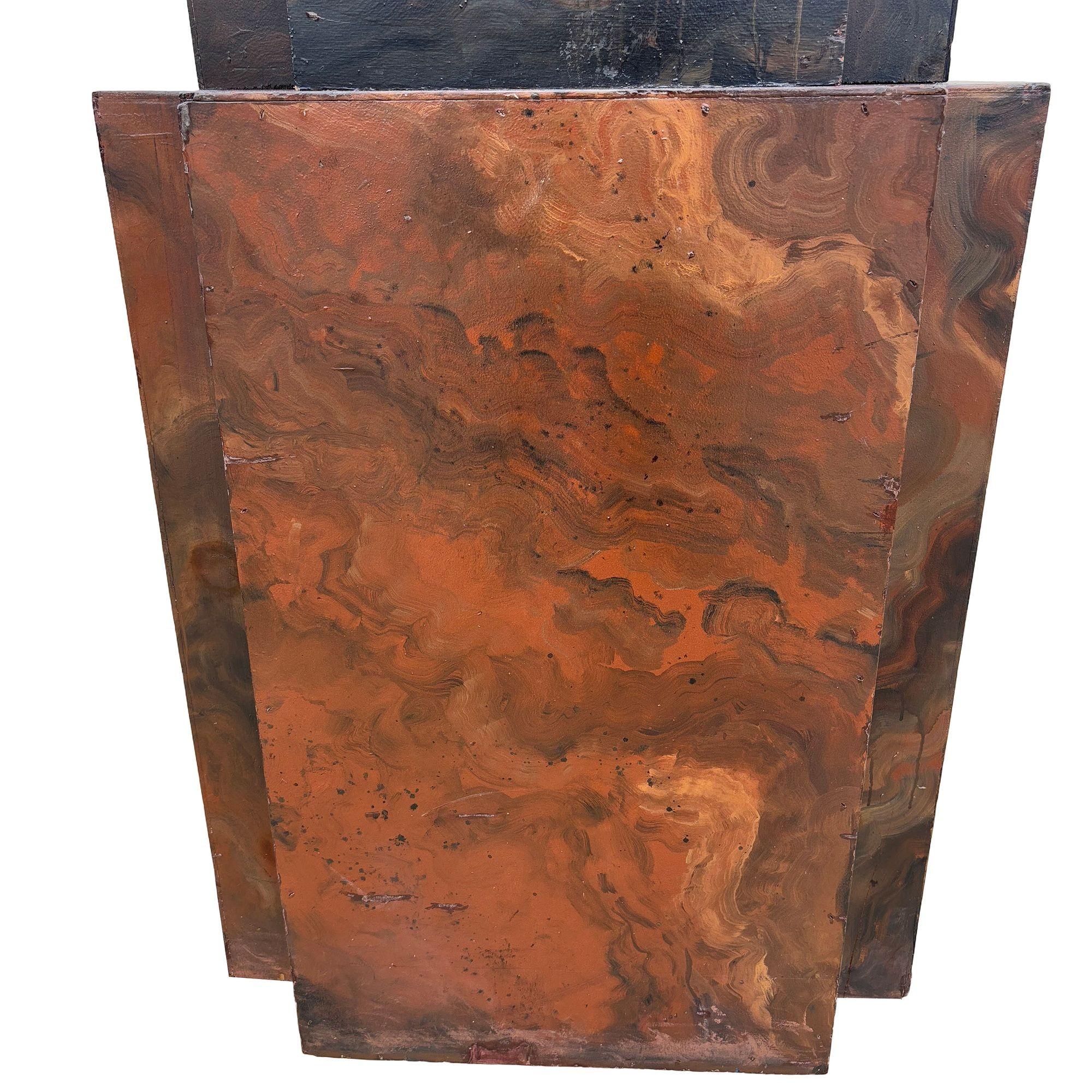 Lampada da terra Torchiere Grand Hollywood in stile Art Deco in legno e ottone, alta 9', coppia in vendita 4