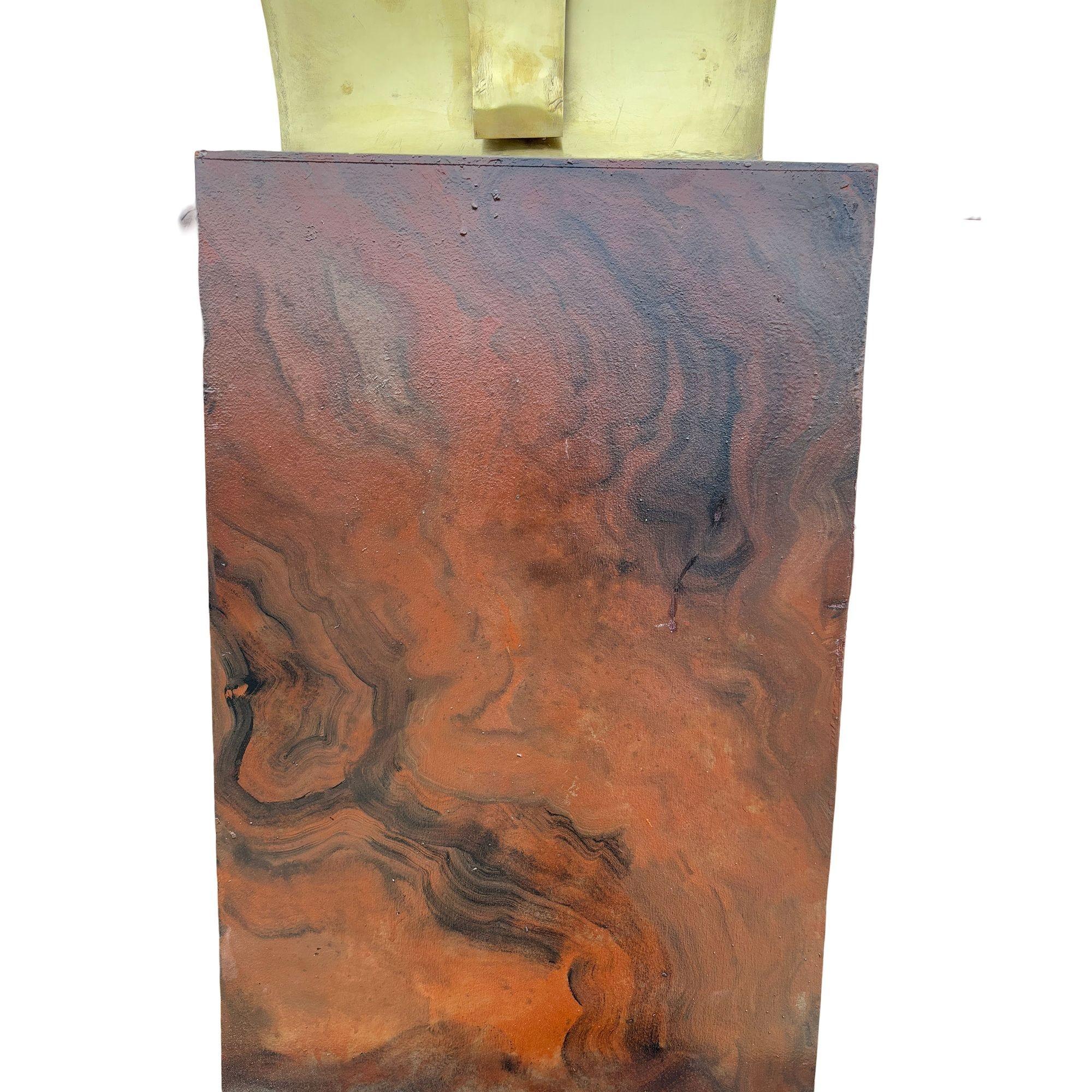 Lampada da terra Torchiere Grand Hollywood in stile Art Deco in legno e ottone, alta 9', coppia in vendita 5