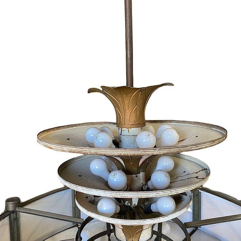Grand Hollywood Theater 32 Light Chandelier with Palm Motif For Sale 2