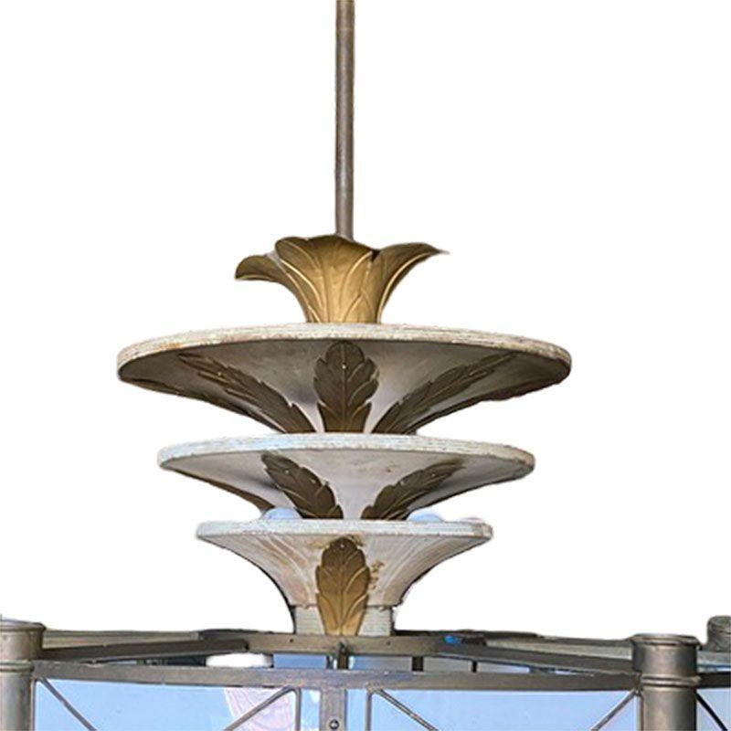 Grand Hollywood Theater 32 Light Chandelier with Palm Motif For Sale 4