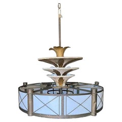 Grand Hollywood Theater 32 Light Chandelier with Palm Motif