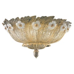 Grand Hotel Ceiling Flush Mount by Barovier & Toso, Murano, 1980s